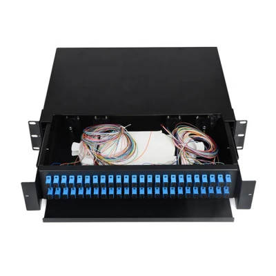El panel de conexión de fibra óptica SC LC FC ST, puede proporcionar tipo fijo/montaje en rack LGX/deslizamiento hacia afuera/abatible/cajas de montaje en pared/panel de conexión ODF